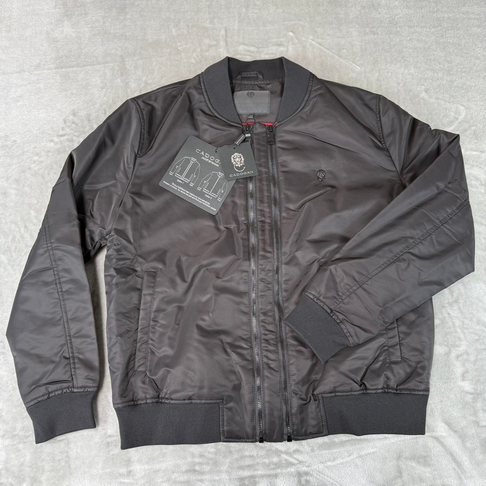 Cadogan Airex 2.0 Nylon Bomber Jacket Mens Medium Black w/ Extension New NWT